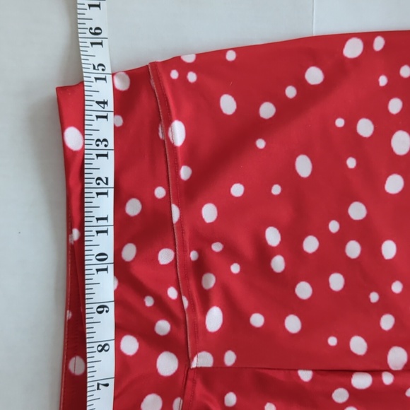 Christmas Polka Dot Reindeer Holiday Legging Pants XL Red White - Picture 12 of 12